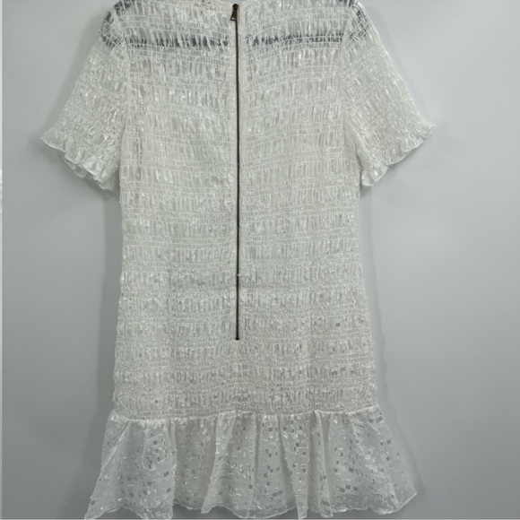 Ted baker London white tildra smoked fit and flare mini dress size large 10 nwt - Picture 6 of 11